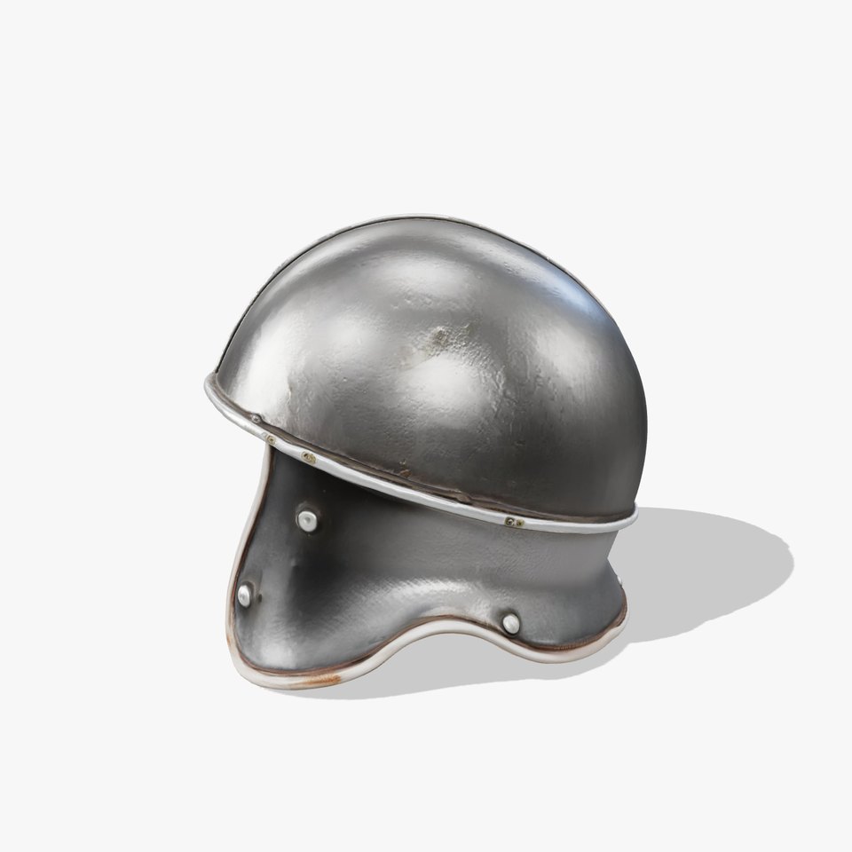 Cervelliere Helmet Medieval Armor Model Pack